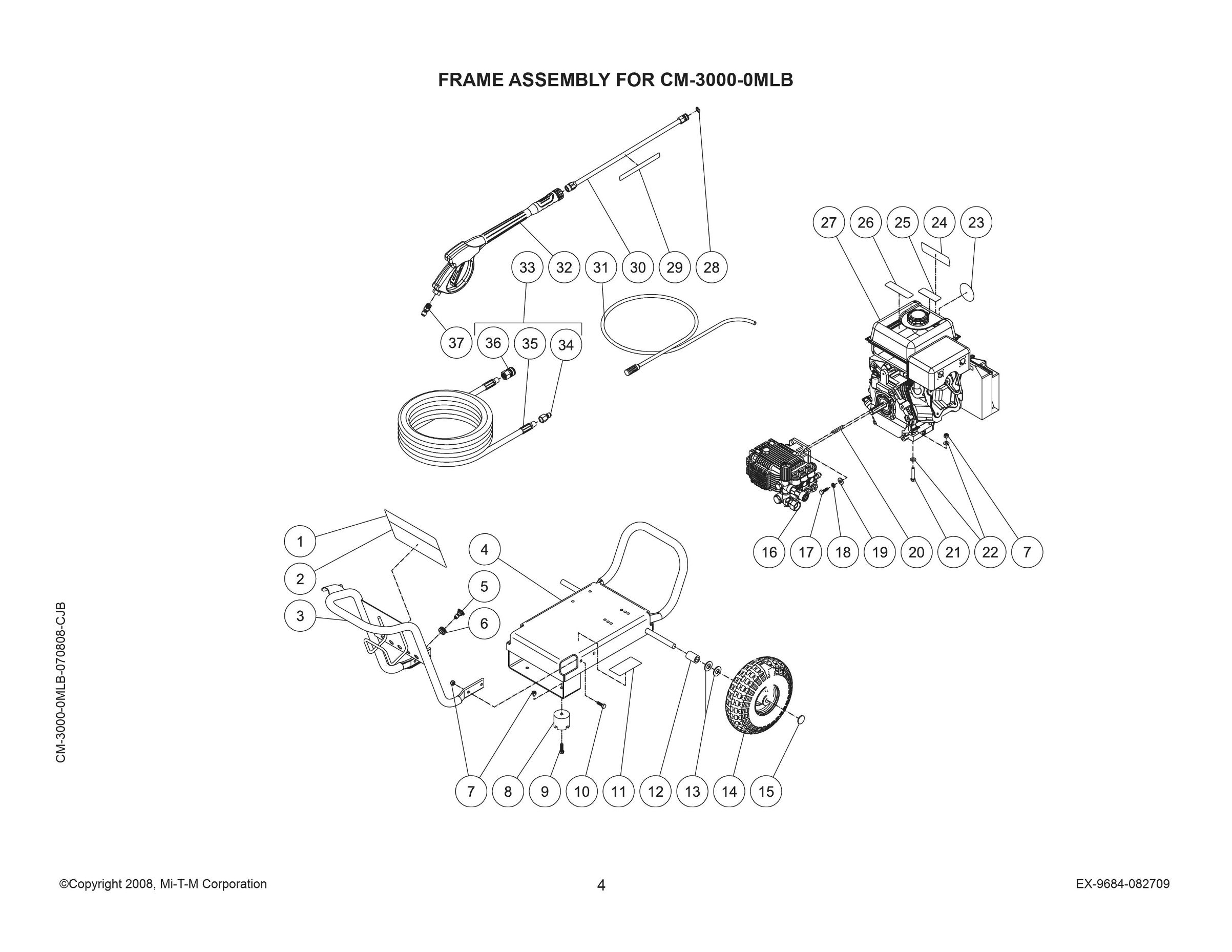 MI-T-M CM-3000-0MLB pressure washer parts, pumps, repair kits, breakdowns & manuals.